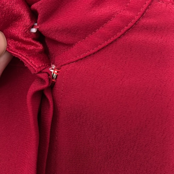 VTG Women’s OSCAR DE LA RENTA Polyester Top Womens Clergy Chef Fashion 6 Red - Picture 5 of 10